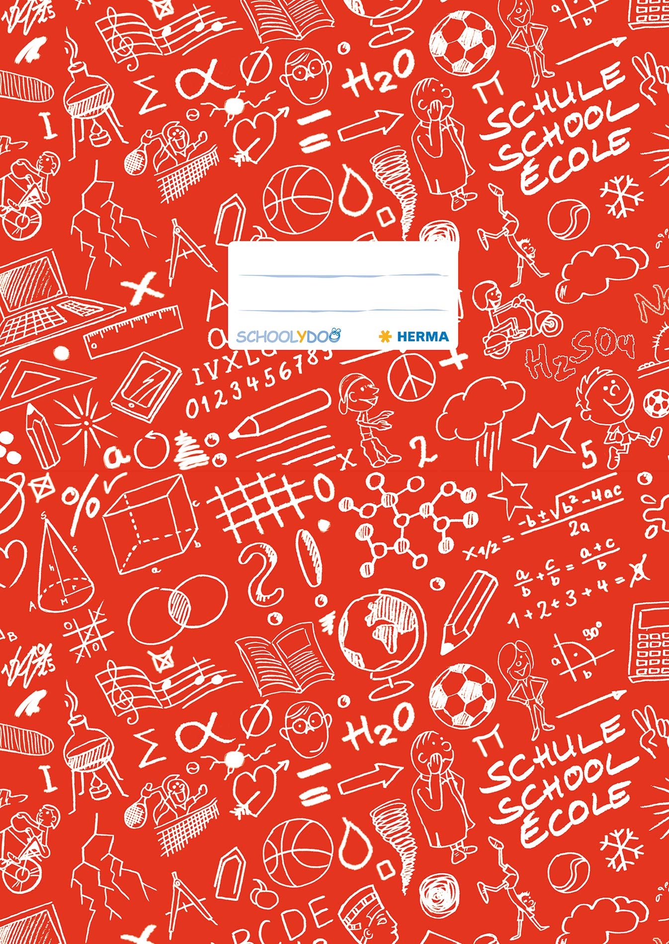 HERMA Schoolydoo 19403 Notebook Covers A4 Red, Pack of 10, Notebook Covers with Labelling Label Made of Durable and Wipe-Clean Polypropylene Film, Notebook Cover Set for School Notebooks, Coloured