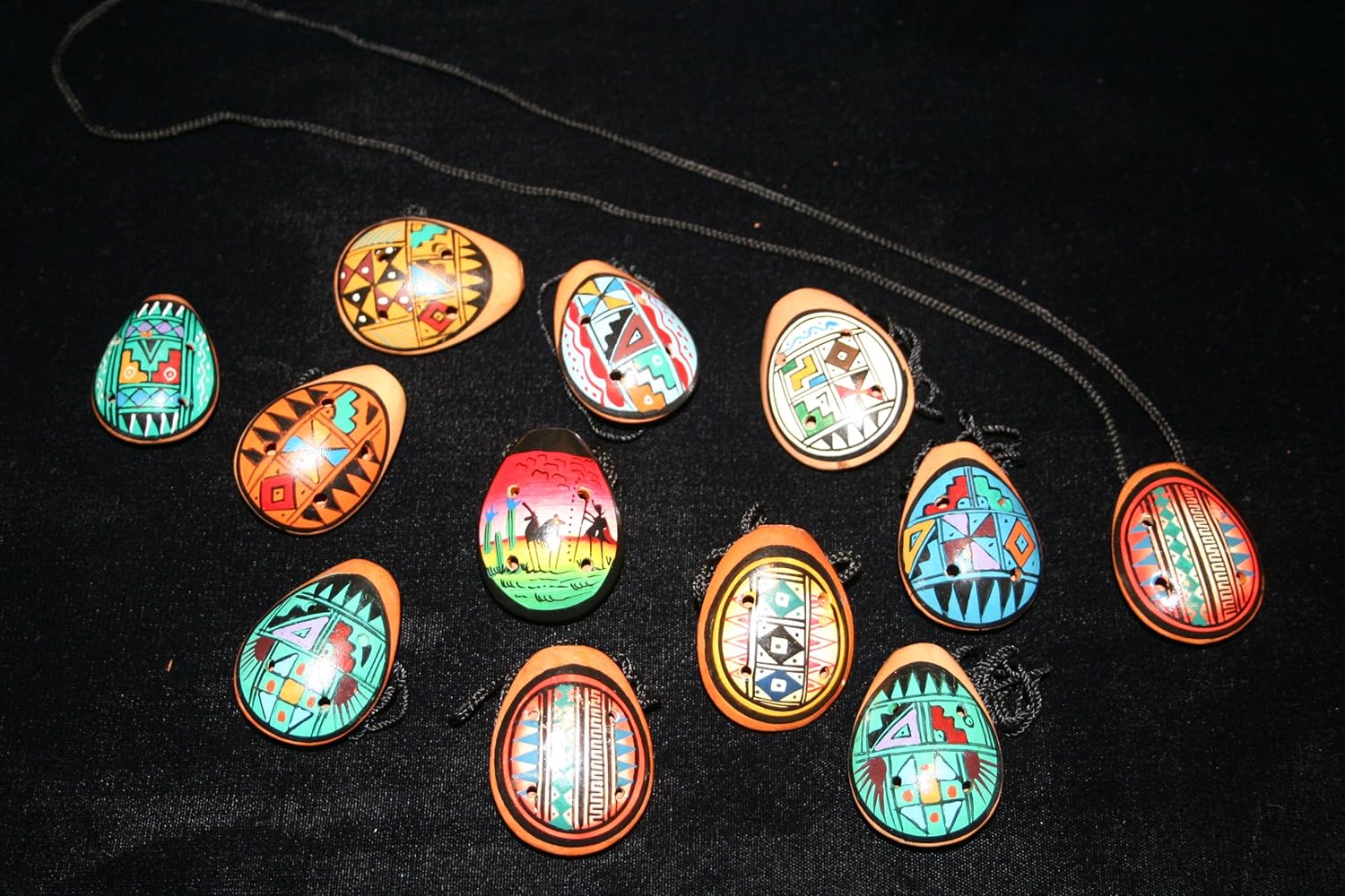 Ocarina 1.5" X 1" Whistles 12 Pack Geometric Peru Wholesale Lot Amazon