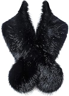 BABEYONDWomen's Faux Fur Shawl Party Faux Fur Collar Fur Wraps for Winter Bridal Wedding Cover Up