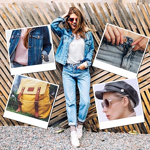 Button Pins for Jeans,12 Set Replacement Jean Button,No Sew and No