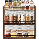 Klxuyuo Spice Rack Wall Mount for Spice Jars & Seasonings, 3 Tier Large Wall Hanging Spice Rack Organizer for Kitchen Cabinet, Pantry Door