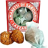 Lazzaroni Amaretti Di Saronno Biscotti Cookies from Italy 2.3 oz. (65g) Crispy Amaretto Biscuits - Macarons - Individually Wrapped - Classic Crunchy Biscottini - Christmas - Similar to Cantucci