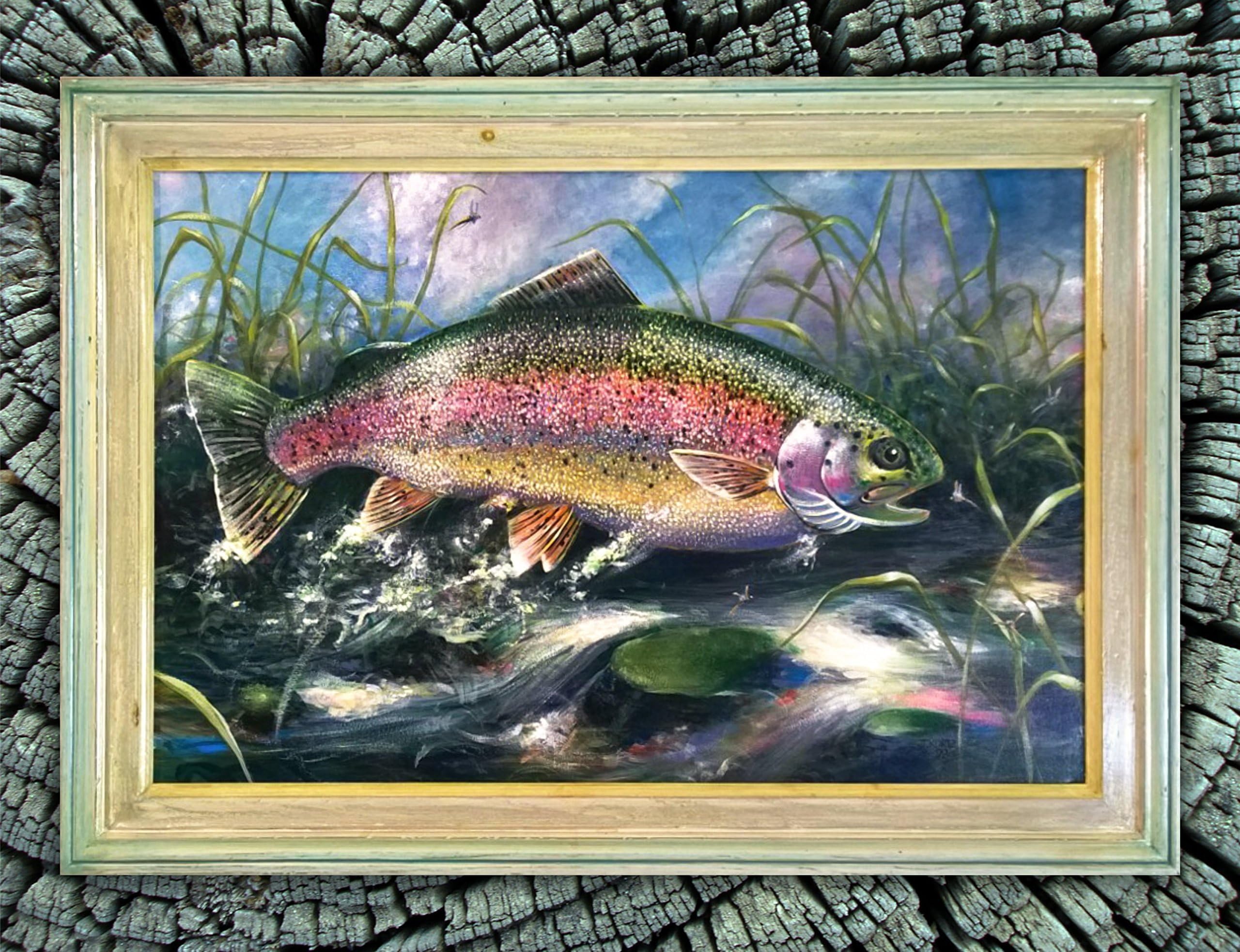 GOLDEN RAINBOW! ORIGINAL ACRYLIC PAINTING - featured on International products for many years!