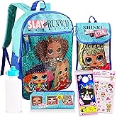 LOL Backpack for Girls Set - 7 Pc Bundle with LOL Dolls Backpack for Girls 6-12, Lunch Bag, Water Bottle, Pencil Case, Door Hanger, More