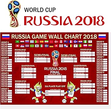 Amazon Co Jp ロシアワールドカップwall Chart 18ポスター Football Tournamentサッカーカレンダースケジュール バー パーティーデコレーション スポーツ アウトドア
