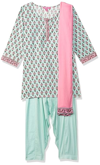 Girl's Cotton Straight Salwar Suit Set