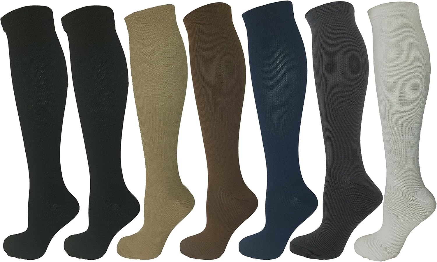 7 Pair Compression Socks 1520mmHg Best for DVT, ShinSplints, Diabetes