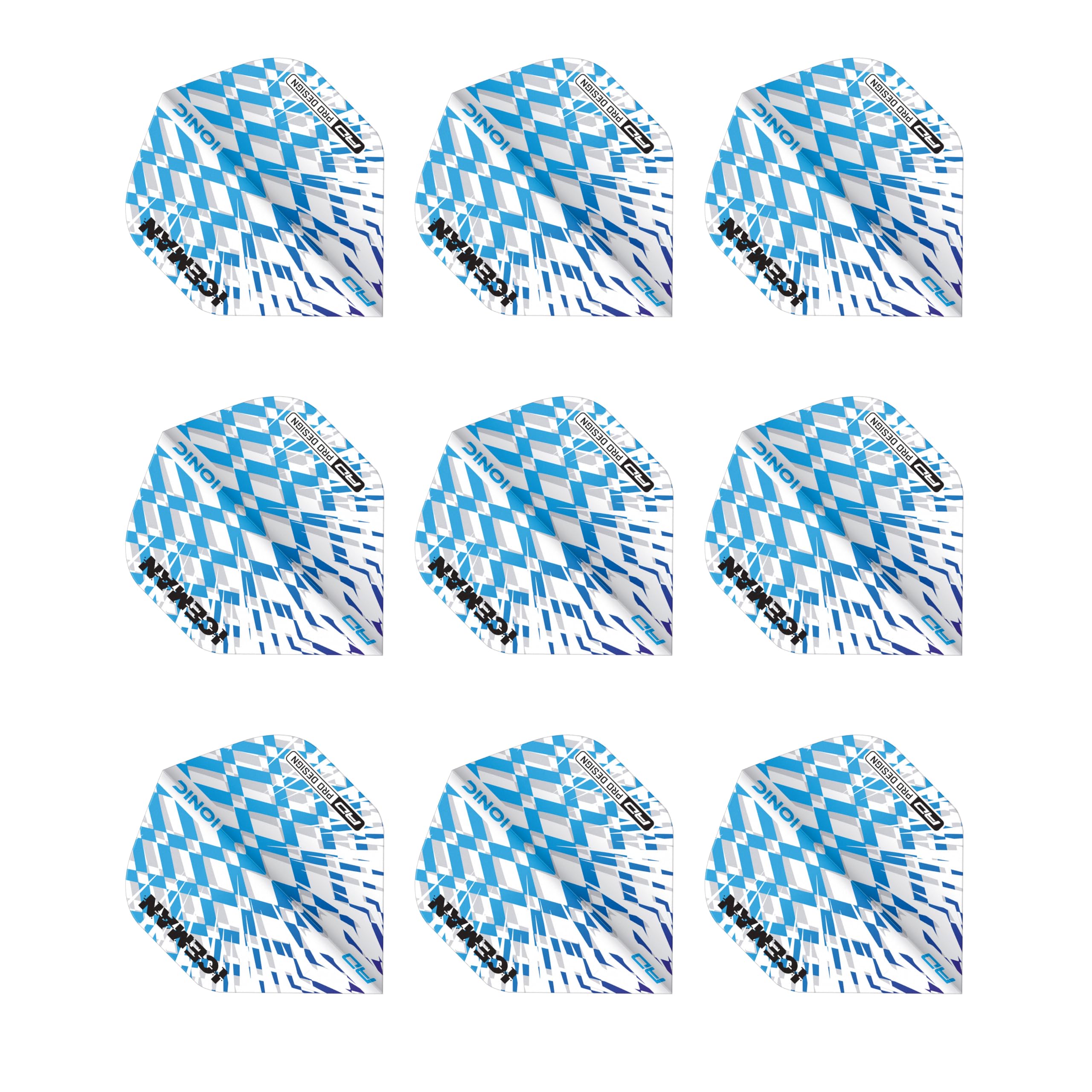 RED DRAGON Hardcore Ionic Gerwyn Price Blue & White Burst Dart Flights - 3 Sets Per Pack (9 Dart Flights in total)