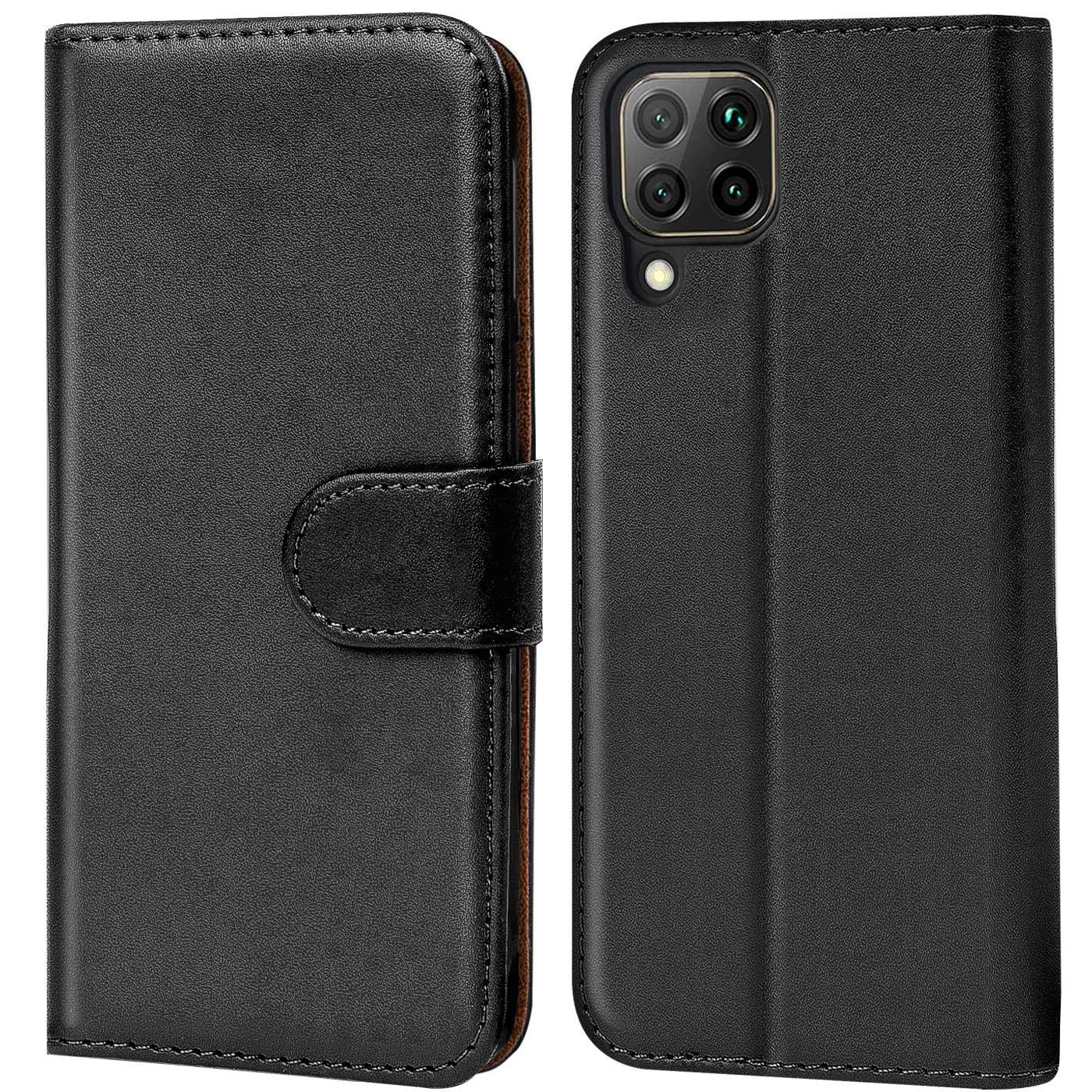 Verco Wallet Case for Huawei P40 Lite Book Cover with Magnetic Closure compatible with Huawei P40 Lite Flip Case with Card Slots Faux Leather - Black