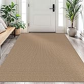 EARTHALL Woven Area Rug 4x6 Ft Washable Rugs for Entryway Non Slip Braided Throw Rugs Bedroom Carpet Cotton Entry Rug Cotton Floor Carpets for Bedroom Dining Room Living Room, Orange/Tan/Brown