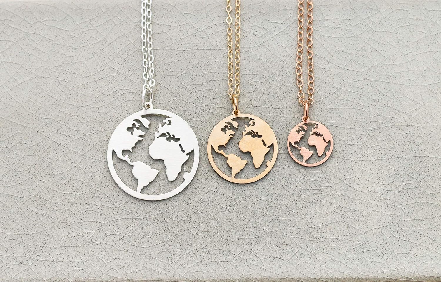 Amazon Com Globe Necklace Ibd Earth Day Gift Sterling Silver 14k Gold Filled 1 25 Inch X 3 4 31 75 Mm X 19 05 World Map Pendant Travel Vacation Keepsake Memento Handmade