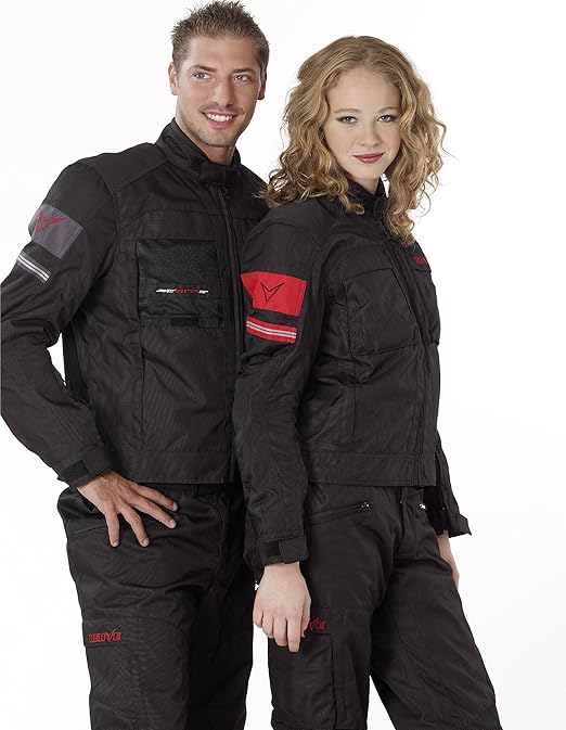 Noir//Rouge XS Nerve Move Blouson Moto dEt/&eacute; Textile Membrane