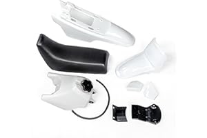 SUNQIAO PW50 Plastics, Fender Body Seat Gas Tank for Yamaha PW50 PY50 PeeWee 50 Kid Bikes (White)
