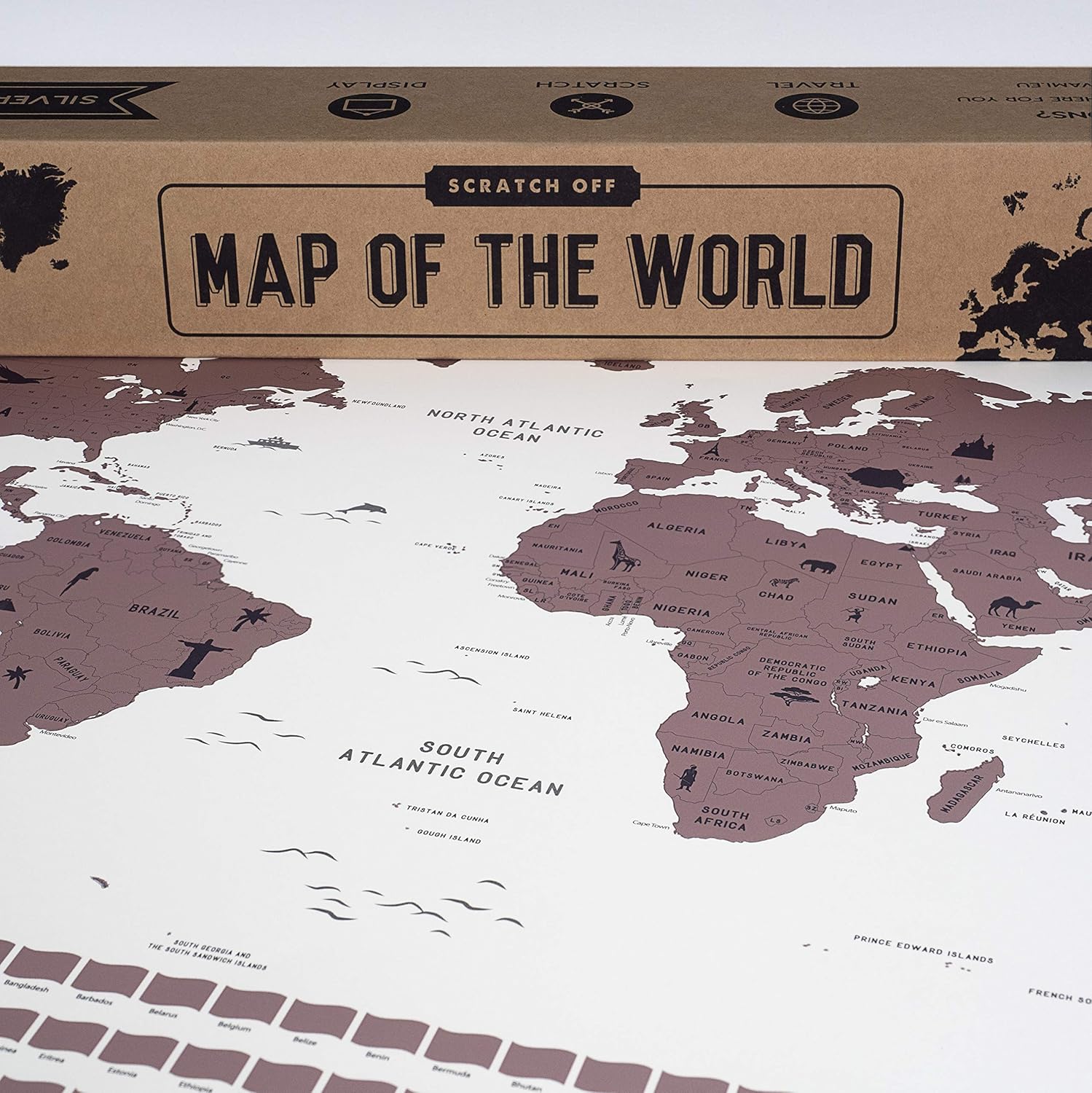 Envami Scratch Off World Map, Premium Rose Gold, Gift for Travellers, Made in Germany - Image 5