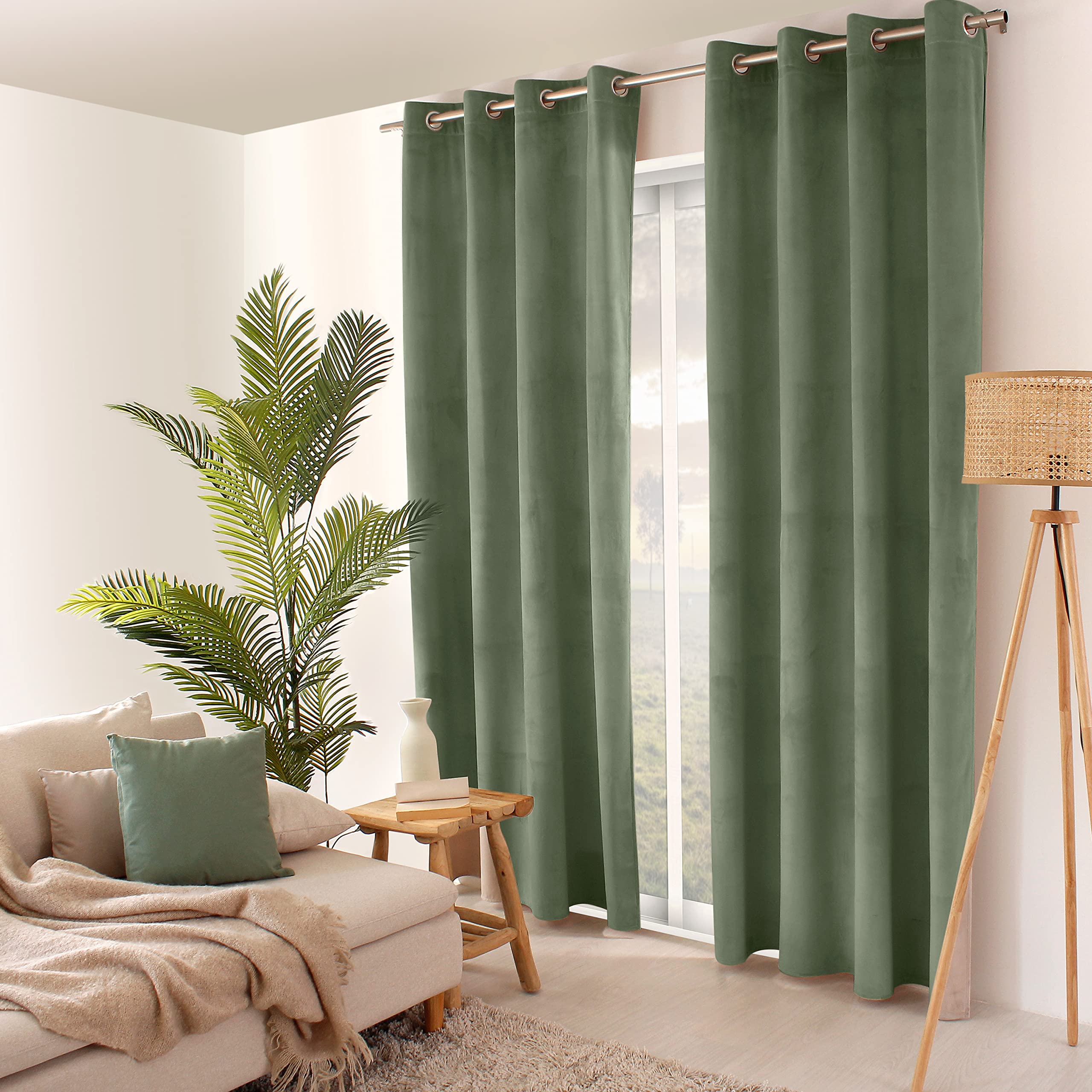 Enjoy Home ED Curtain - Polyester - 140 x 240 cm - Clay - Teddy Collection - Ready to Hang - Washable at 30 °C - For All Rooms - Bedding - Curtains