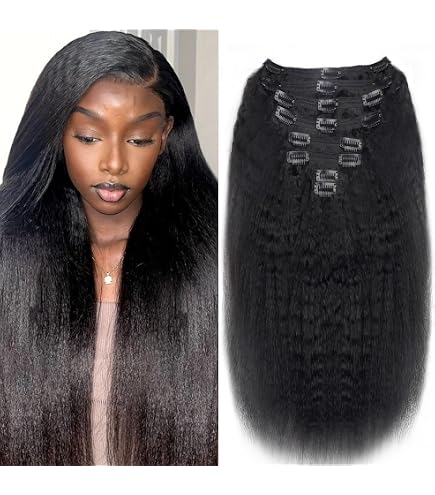 Amazon.com : 26Inch Clip in Hair Extensions Real Human Hair  display picture 1
