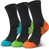 Hylaea Compression Running Socks for men, Coolmax Anti-Blister Cushion Crew Socks for Athletic, Moisture Wicking & Seamless