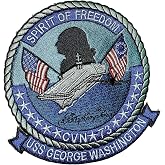 USS George Washington CVN-73 Patch &ndash; Hook and Loop, 4.5"