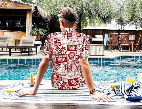 LA LEELA Men's Hawaiian Shirt - Tropical Short Sleeve Button Down, Rayon