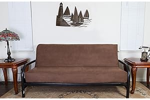 OctoRose Brown Full Size Zipper Bonded Micro Suede Futon Mattress Cover