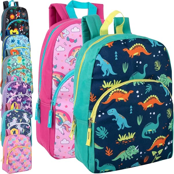 ALAZA Lightweight Dinosaur Backpack For School – Colorful Design, Laptop Compartment, Water-Resistant, For Boys & Girls
