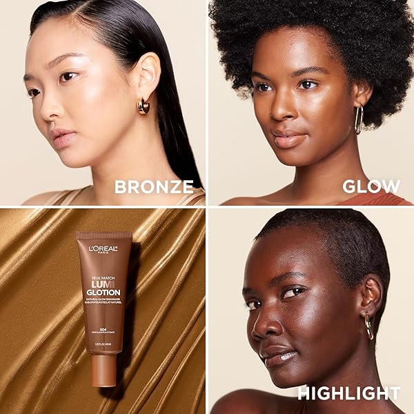 L’OREAL PARIS MAKEUP TRUE MATCH LUMI GLOTION, NATURAL GLOW ENHANCER, ILLUMINATOR HIGHLIGHTER, BRONZING DROPS FOR A SUN-KISSED GLOW, 904 DEEP