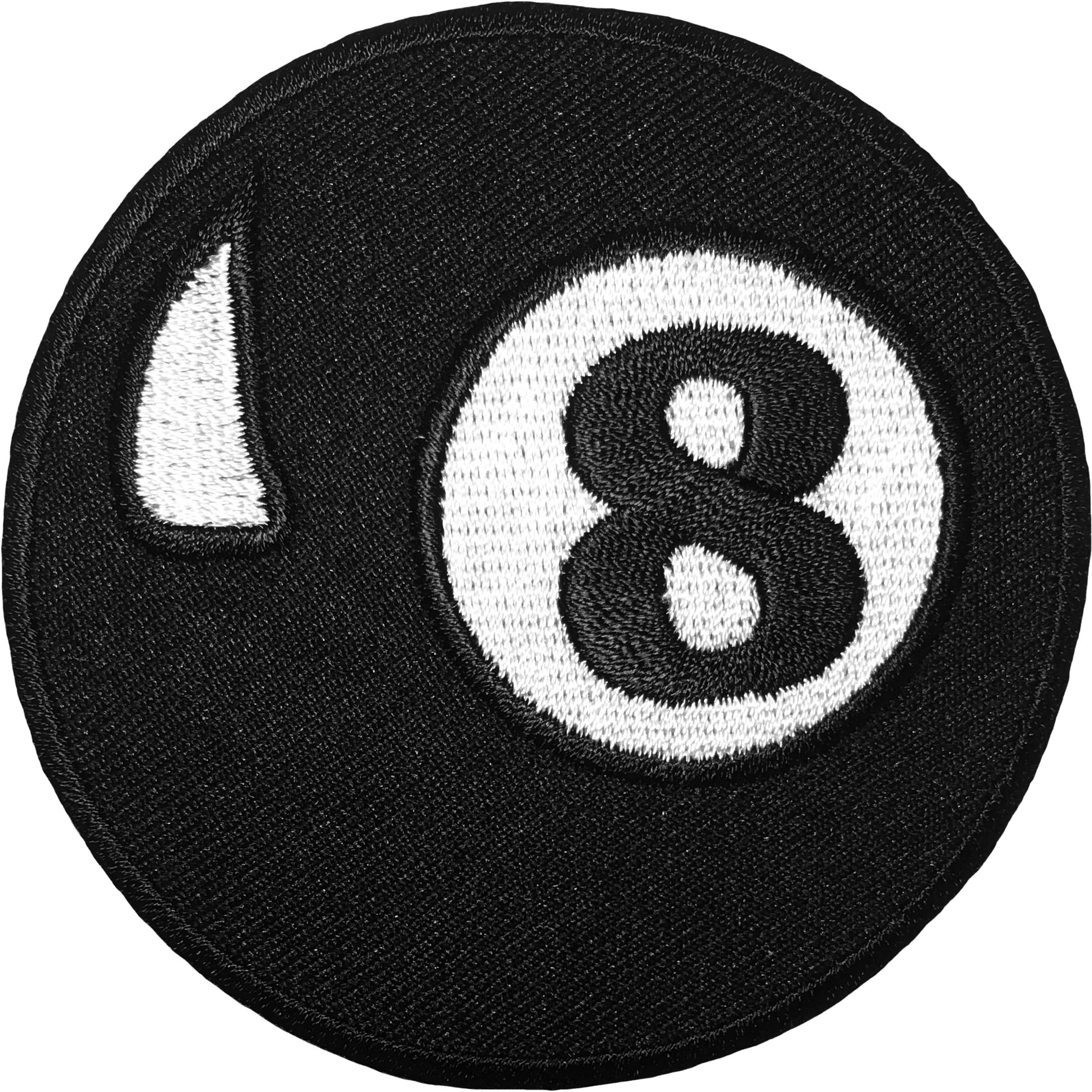 Papapatch 8 Eight Ball Billiards Pool Circle DIY Jacket T-Shirt Sew on Iron on Embroidered Applique Badge Patch (IRON-8BALL-03)