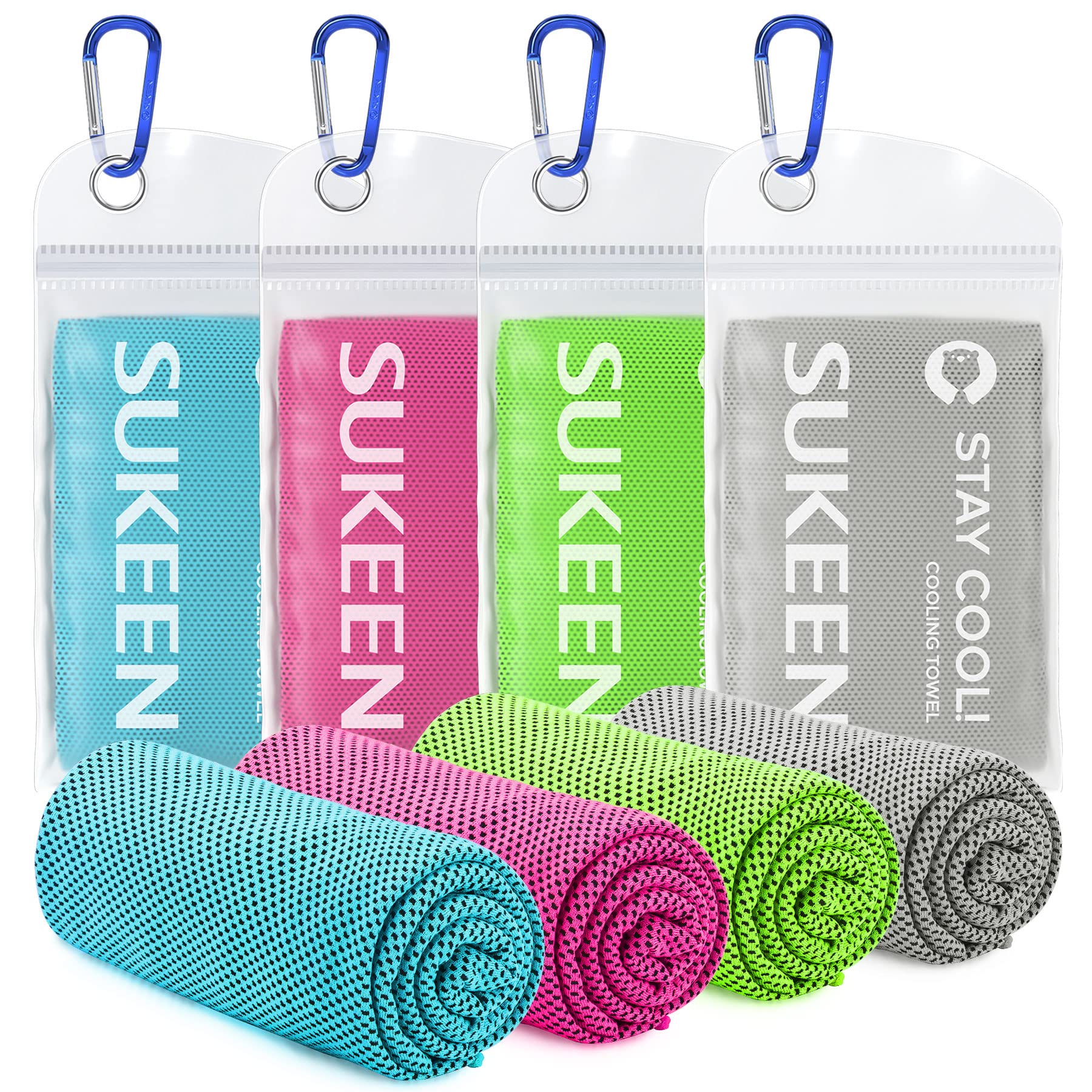 Sukeen Cooling Towel, 40"x12" Cooling Towels for Neck, Soft Breathable Sweat Gym Towel, Stay Cool Ice Cold Towels for Sport Workout Yoga Golf Running Camping