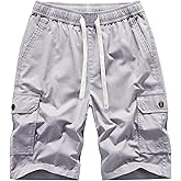 VtuAOL Women's Cargo Shorts Elastic Waist Comfy Cotton Loose Fit Shorts