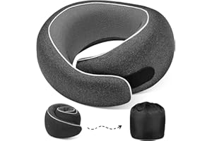4litamz Travel Neck Pillows, 100% Memory Foam Filling, Travel Pillows for Airplanes, Compact and Ergonomic Design, Best for Sleeping Plane Train Travel Essentials (Black)