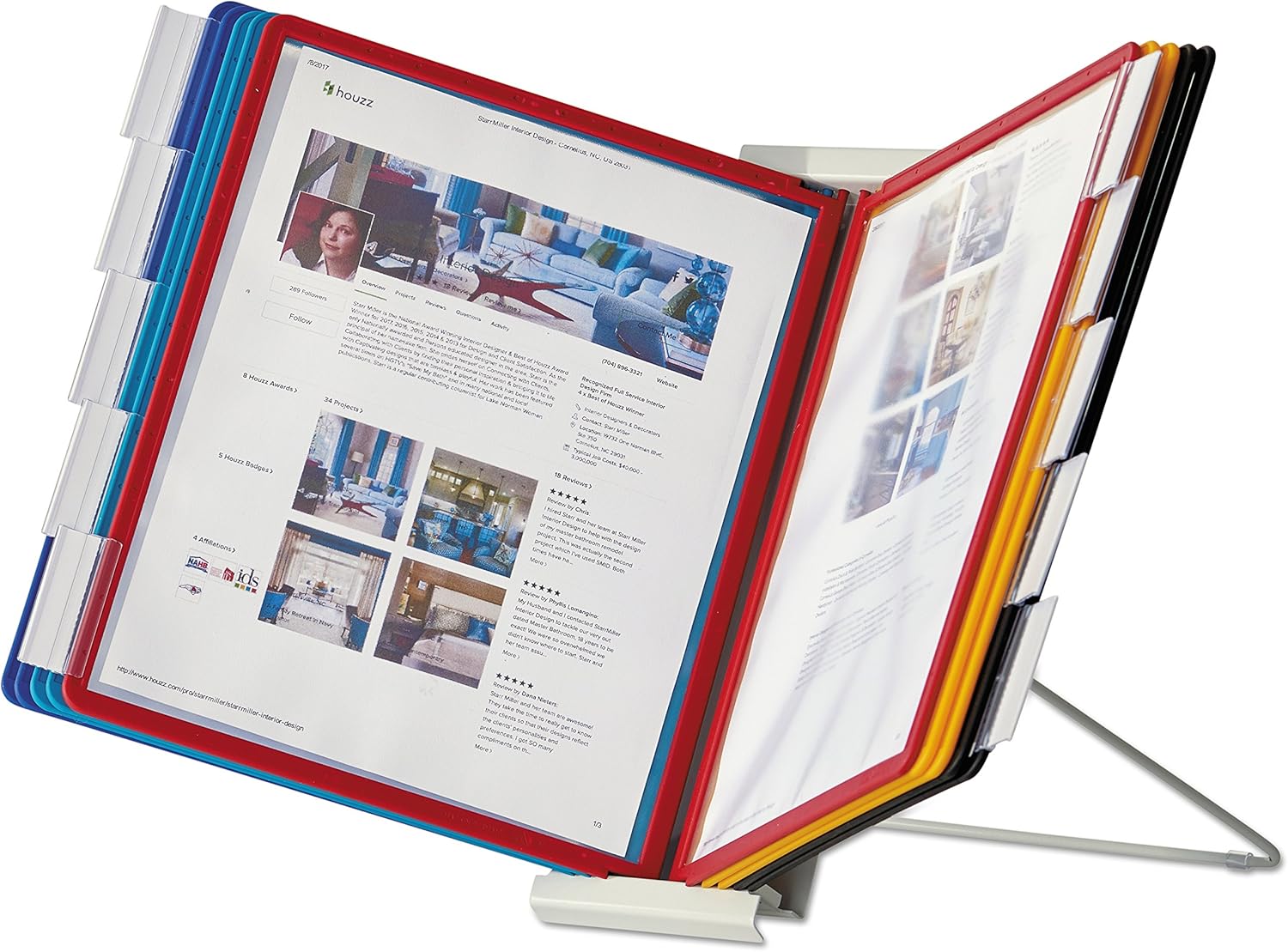 DURABLE Desktop Reference System, 10 Double-Sided Panels, Letter-Size, Assorted Colors, INSTAVIEW Design (561200) : Office Products