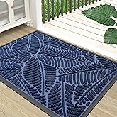 Colorxy Waterproof Doormat, Sturdy Natural Rubber Front Indoor Mat, Non Slip Low Profile Indoor Outdoor Door Mats, Stain and 