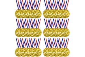 LOKIPA 30PCS Gold Medals, Plastic Medals Winner Award Medals for Sports, Games Competitions, Party Favors and Decorations