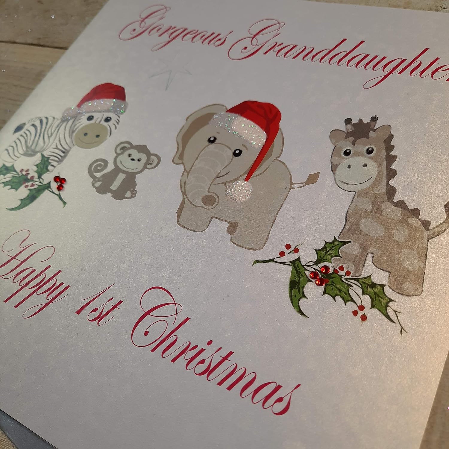 White Cotton Cards Code Xx14-114 Gorgeous Granddaughter Happy 1st Christmas Handmade Large Christmas Card, Toys - Image 3