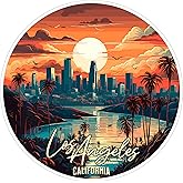 Los Angeles California Sticker 4 Inch Travel Souvenir City Destination - Waterproof Vinyl Decal for Laptop Water Bottle Car Tumbler - Durable Aesthetic Long-Lasting Stickers for Adults ID44990