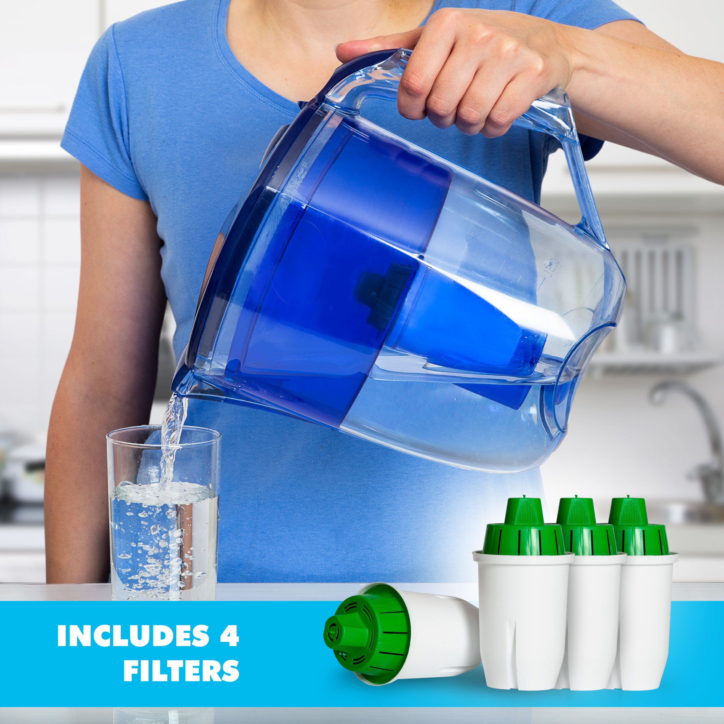 Ecosoft Water Filter Pitcher Jug BPAFree Patent Commercial Grade