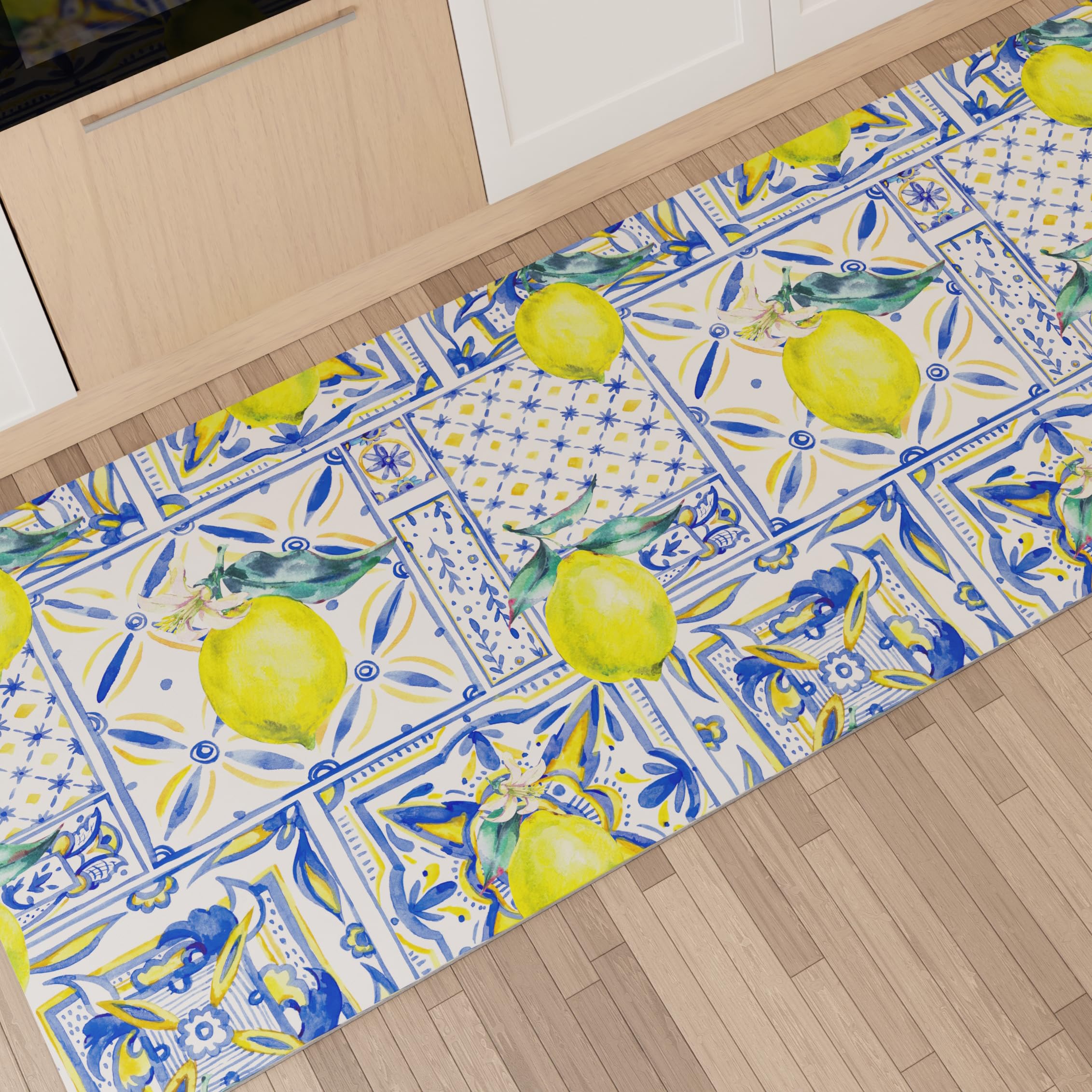 PETTI Artigiani Italiani - Kitchen Rug Runner Kitchen Non-Slip and Washable 52x240 cm Vietri 01 Design 100% Made in Italy
