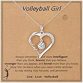 Lydow Volleyball/Softball/Basketball/Baseball Necklace Gifts for Girls, Sport Accessories Birthday Christmas Jewelry for Her 16+3 Inches