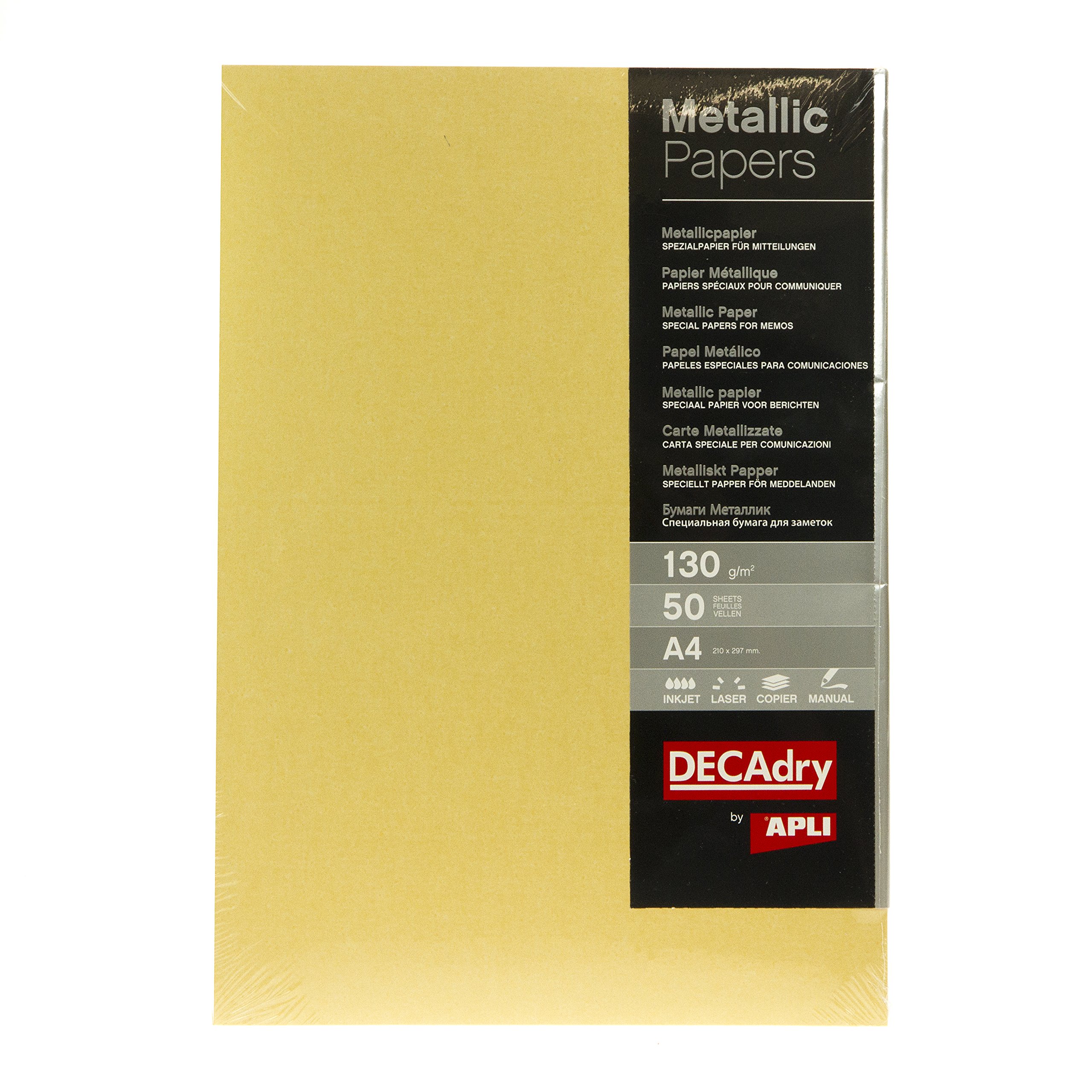 Decadry - Metallic Gold Paper 130gsm Pack of 50 A4