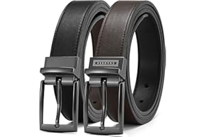 CHAOREN Boys Belt, Most Size Kids 1 1/4" Dress Reversible Belt for Youth - One Leather Belt Two Style
