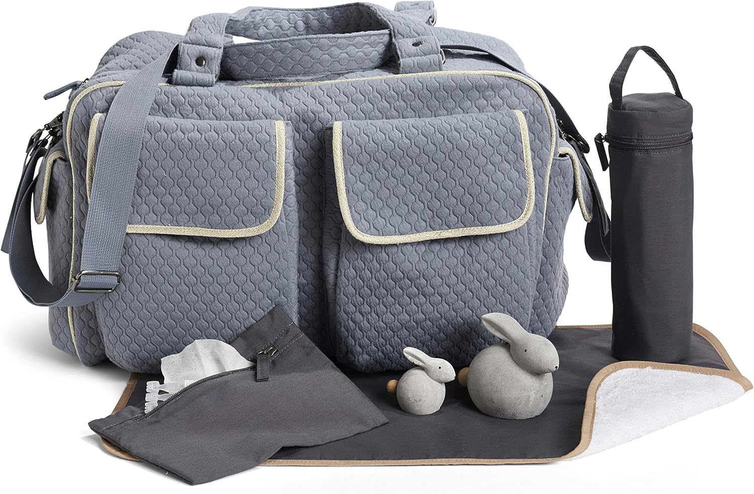 Vertbaudet Sac A Langer Week End Bleu Grise Motif Chevrons Tu Poussettes Et Landaus Bebe Puericulture Centroarco Com