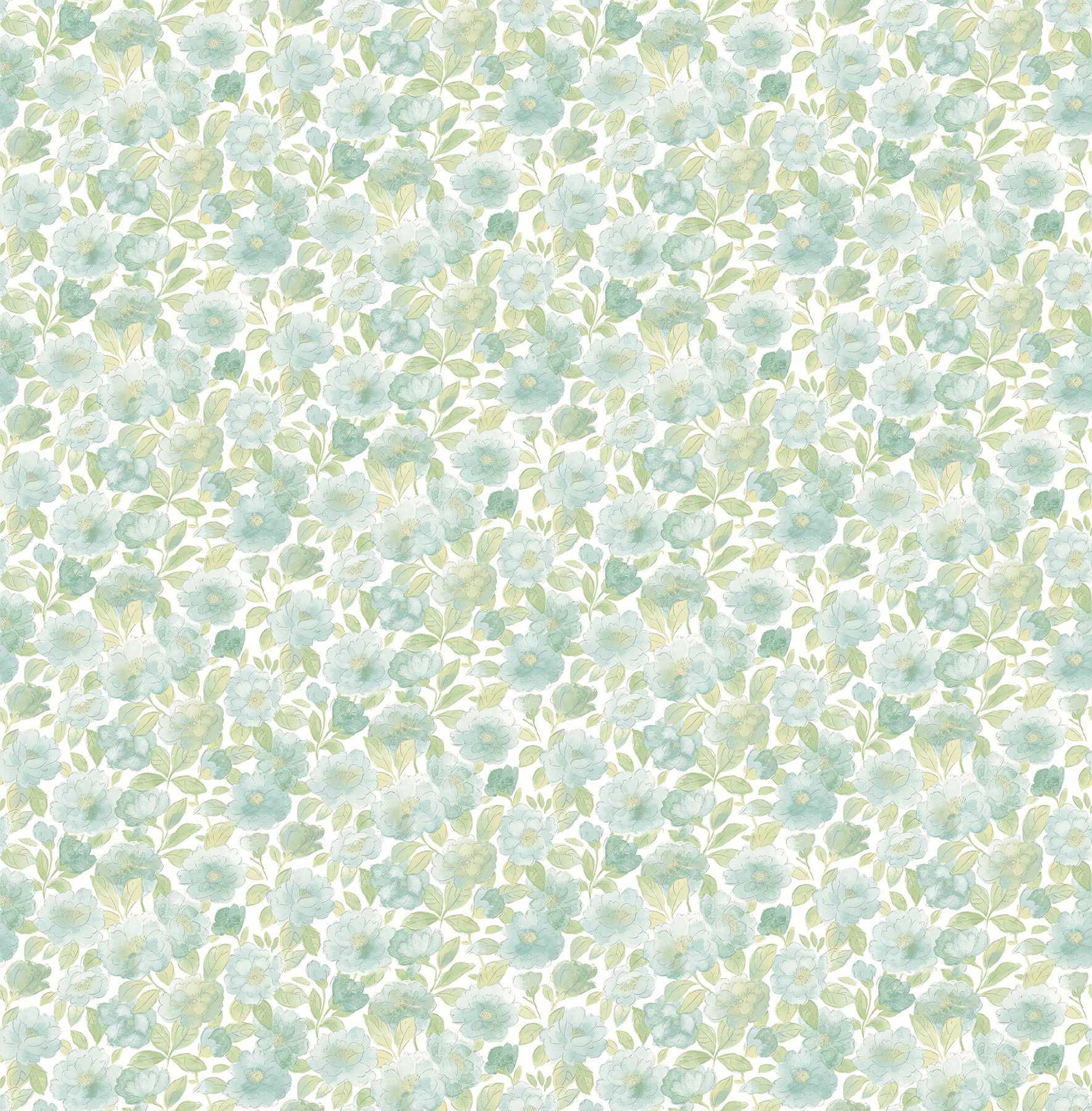 BHF FD22216 "Green Floral Ami Elsie" Wallpaper - Teal