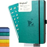 Dingbats* Earth Dotted Writing Journal Notebook A5 - Vegan Leather Hardcover - Ideal for Work, Travel - Pocket, Elastic Closure &amp; Bookmark