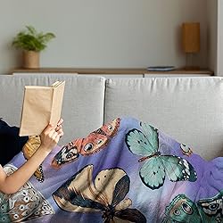 Ambesonne Butterfly Throw Blanket, Bohemian