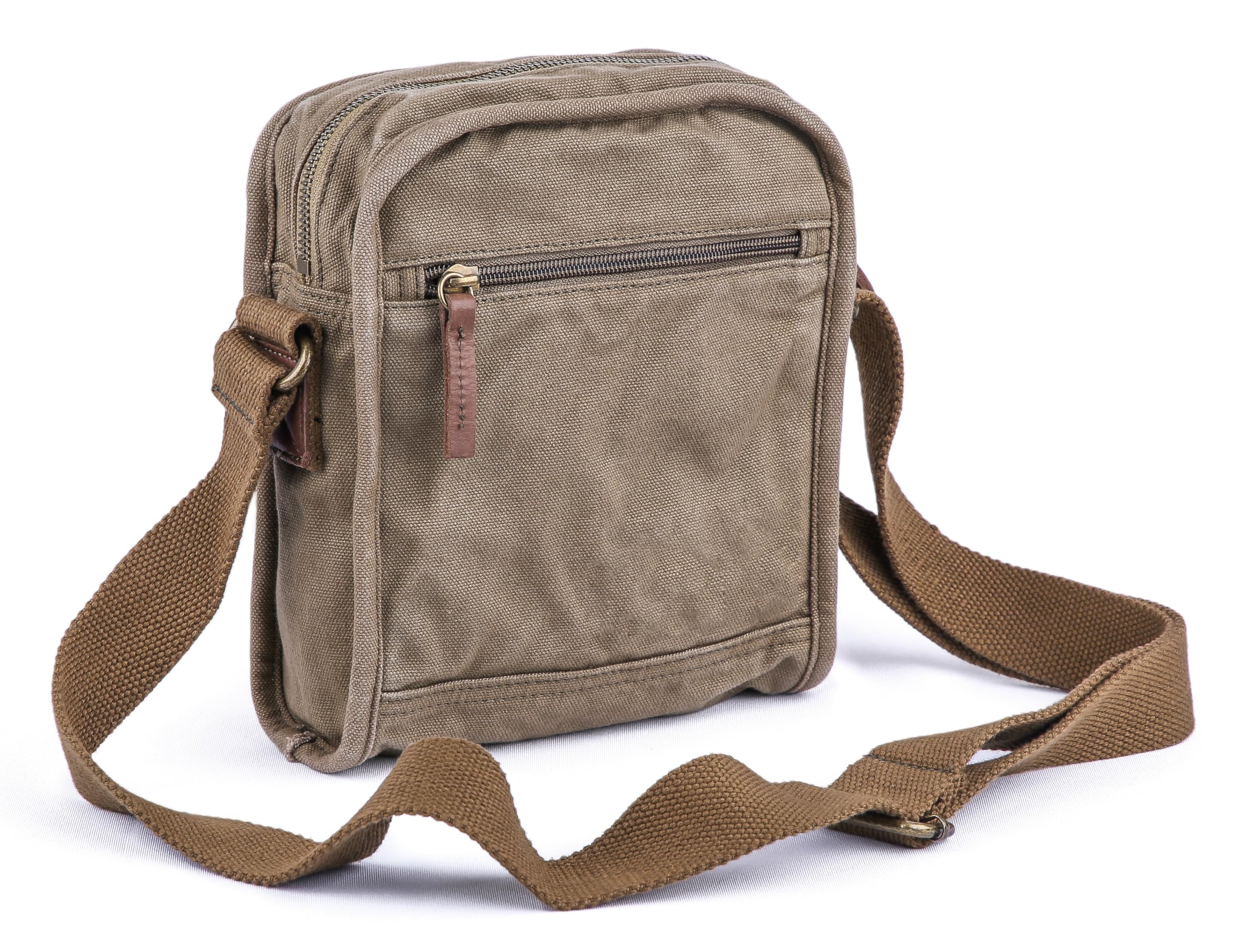 GOOTIUM Small Canvas Cross Body Messenger Bag,Army Green