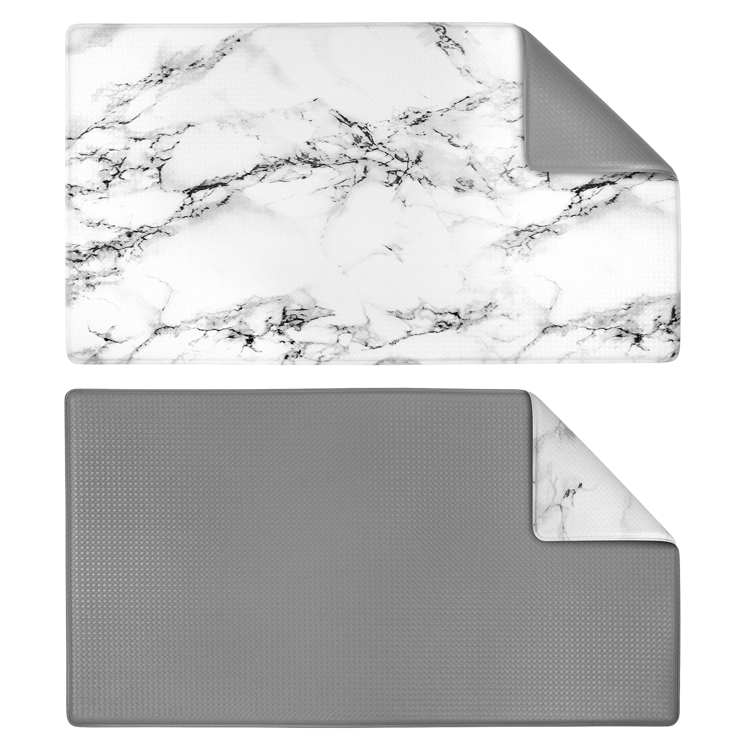 Photo 1 of OPUX Anti Fatigue Kitchen Floor Mat, Reversible Cushioned Memory Foam Kitchen Rug Pad, Waterproof Non-Slip Padded Comfort Standing Mat for Office Laundry Home, 32x17 (Marble Gray)