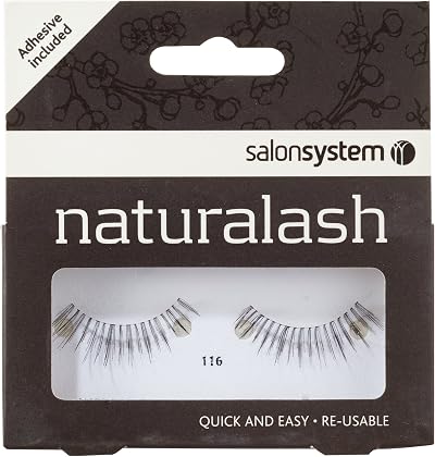 Salon System Naturalash 116 Black Re-Usable False Eyelashes with Adhesive
