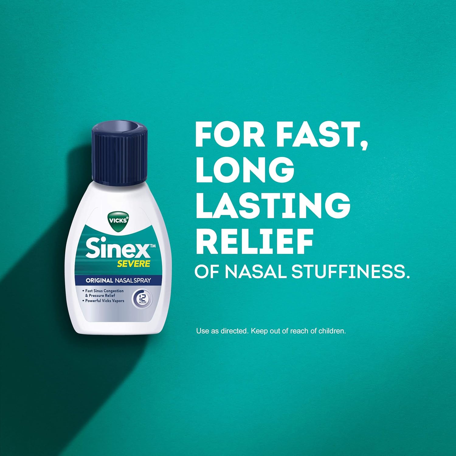 Vicks Sinex Severe Original Sinus Nasal Spray Decongestant, 0.5 fl oz (4 Pack) - Fast Relief of Cold and Allergy Congestion: Health & Personal Care