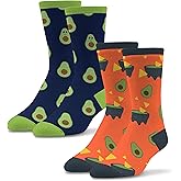 Socktastic mens Avocado - 2 Pack of Funny Novelty Socks, Casual Crew Fits Shoe Size 8-13 Socks, Avocado and Guac, Large US