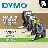 Dymo Authentic D1 Labels 12mm x 7m Black on White 4 Roll Pack view 3